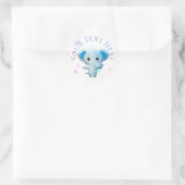 Cute Little Blue Boy Elephant Ronde Sticker (Tas)