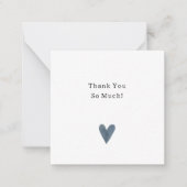 Cute Little Blue Heart Thank You Card Notitiekaartje (Voorkant)