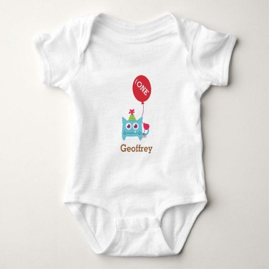 Cute Little Blue Monster, Voor Baby's Romper (Voorkant)