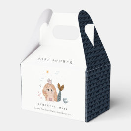 Cute Little Blush Zee Mermaid Girl Baby shower Bedankdoosjes