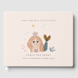Cute Little Blush Zee Mermaid Girl Baby shower Gastenboek