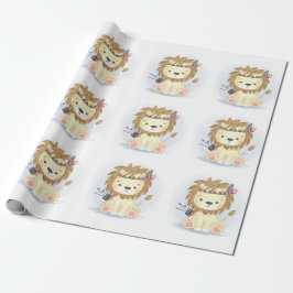 Cute Little Boho Lion Baby Shower Cadeaupapier