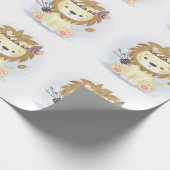 Cute Little Boho Lion Baby Shower Cadeaupapier (Hoek)