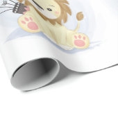 Cute Little Boho Lion Baby Shower Cadeaupapier (Rol Hoek)