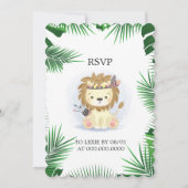 Cute Little Boho Lion Baby Shower Kaart (Achterkant)
