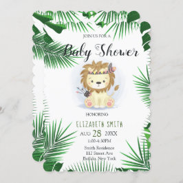 Cute Little Boho Lion Baby Shower Kaart