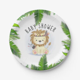 Cute Little Boho Lion Baby Shower Papieren Bordje