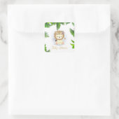 Cute Little Boho Lion Baby Shower Vierkante Sticker (Tas)