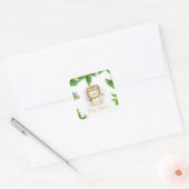 Cute Little Boho Lion Baby Shower Vierkante Sticker (Envelop)