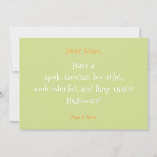 Cute Little Boo Baby Ghost 1st Halloween Kaart (Achterkant)