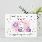Cute Little Boo Baby Ghost 1st Halloween Kaart (Staand voorkant)