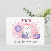 Cute Little Boo Baby Ghost Halloween Kaart (Staand voorkant)