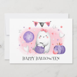 Cute Little Boo Baby Ghost Halloween Kaart