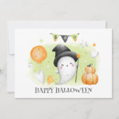 Cute Little Boo Baby Ghost Halloween Kaart (Voorkant)