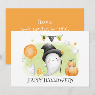Cute Little Boo Baby Ghost Halloween Kaart