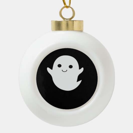 Cute Little Boo Classic Fitted Keramische Bal Ornament (Voorkant)