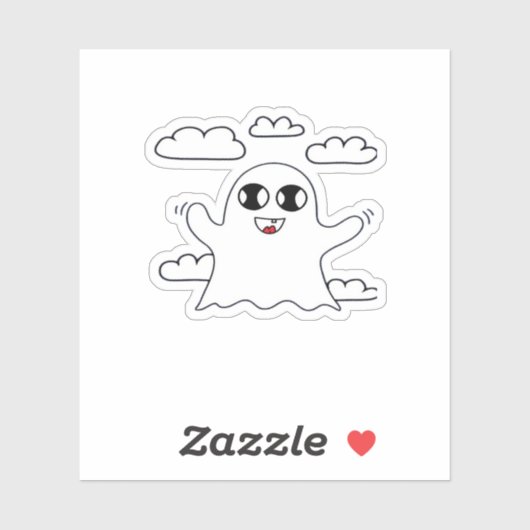 Cute Little Boo Creative Style Sticker (Vel)
