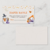 Cute Little Boo Ghost Diaper Raffle Informatiekaartje (Voorkant / Achterkant)