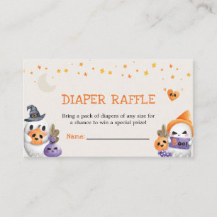 Cute Little Boo Ghost Diaper Raffle Informatiekaartje
