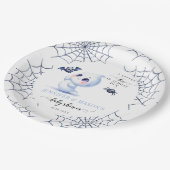 Cute Little Boo Ghost Halloween Baby Boy Shower Papieren Bordje (Gekanteld)