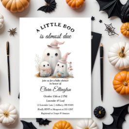 cute little boo girl First Halloween Baby shower Kaart