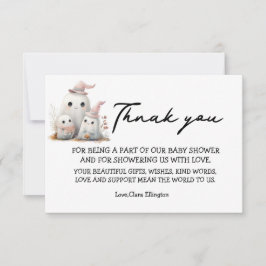 cute little boo girl First Halloween Baby shower RSVP Kaartje