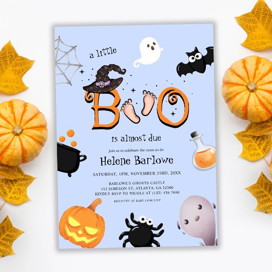 Cute Little Boo Halloween Baby shower Kaart