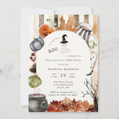 Cute Little Boo Halloween Ghost Baby Shower Kaart (Voorkant)