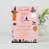 Cute Little Boos First Halloween Birthday Party Kaart (Staand voorkant)