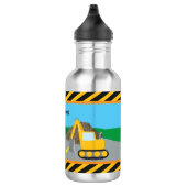 Cute Little Boy Construction Vehicle Monogrammed Waterfles (Rechts)