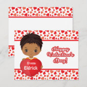 Cute Little Boy Holding St. Valentijn Heart Card Notitiekaartje (Voorkant / Achterkant)