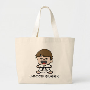 Cute Little Boy Karate Canvas tas