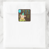 Cute Little Boy Monkey Bedankt Sticker (Tas)