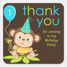 Cute Little Boy Monkey Bedankt Sticker