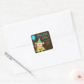 Cute Little Boy Monkey Bedankt Sticker (Envelop)