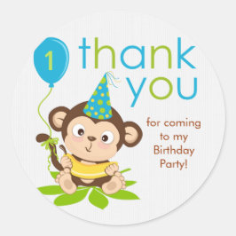 Cute Little Boy Monkey Bedankt Sticker