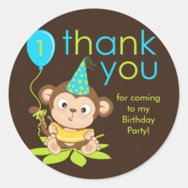 Cute Little Boy Monkey Bedankt Sticker