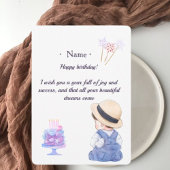 Cute Little Boy Personalized Birthday Card for Son Bedankkaart