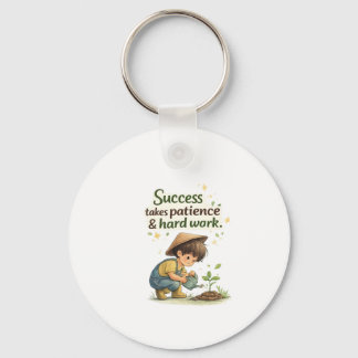 Cute Little Boy Success & Hard Work Keychain2 Sleutelhanger