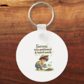 Cute Little Boy Success & Hard Work Keychain2 Sleutelhanger (Voorkant)