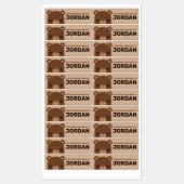 Cute Little Brown Bear with Personalized Name Labels (Vel)