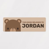 Cute Little Brown Bear with Personalized Name Labels (Design 2)