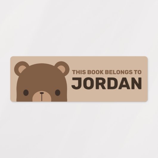 Cute Little Brown Bear with Personalized Name Labels (Design 1)