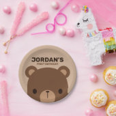 Cute Little Brown Beer Birthday Papieren Bordje (Feest)