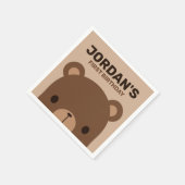 Cute Little Brown Beer Birthday Servet (Hoek)