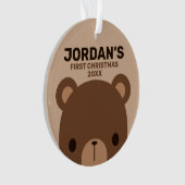 Cute Little Brown Beer met Personal Name Cera Ornament (voorkant)