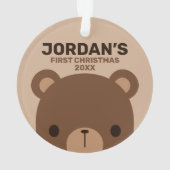 Cute Little Brown Beer met Personal Name Cera Ornament (achterkant)