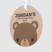 Cute Little Brown Beer met Personal Name Cera Ornament (voorkant)