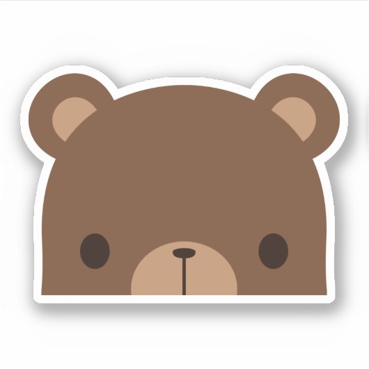 Cute Little Brown Beer Sticker (Voorkant)