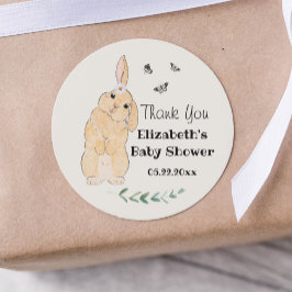 Cute Little Bunny Baby shower Bedankt Ronde Sticker
